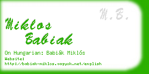 miklos babiak business card